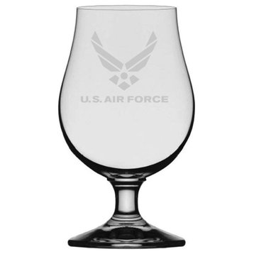 United States Air Force Etched Glencairn Crystal Iona Beer Glass