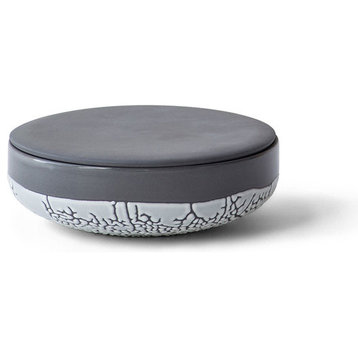 Lichen Ceramix Box, Charcoal 2" High