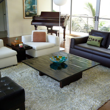 Hand scraped mahogany wood coffee table