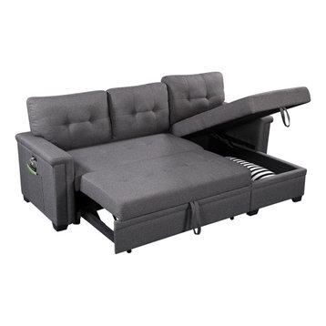 Ashlyn Sleeper Sofa With USB Charger Pocket and Chaise