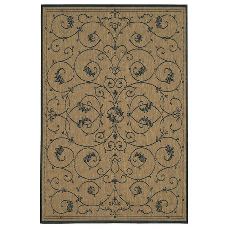 Couristan Recife Veranda Rug 8'6"x13' Cocoa/Black Rug