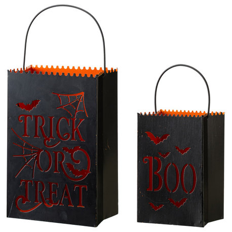 Halloween Metal Trick or Treat Bucket, Set of 2