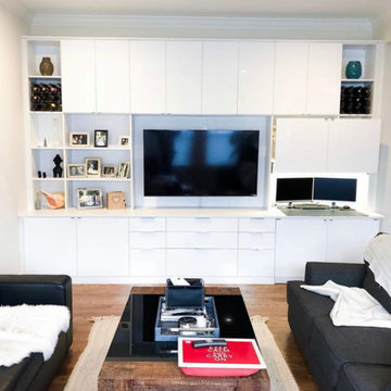Entertainment Center with Hide-Away Desk - Hi-Gloss - Rice Military, Houston, TX