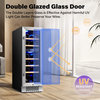 Yeego 17 Bottle Wine Refrigerator Stainless Steel Glass Door Dual Zone Built-In