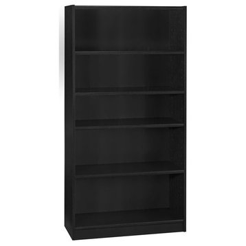 Bush Furniture Universal 5 Shelf Bookcase in Classic Black