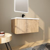 BNK 36" Bathroom Vanity with Resin Sink, Modern Design with Soft Close Doors, Imitative Oak