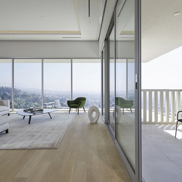 Midcentury modern condominium featuring our "Ghost" finish on european oak