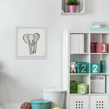 "Walking Elephant" Framed Painting Print