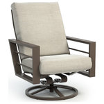 Homecrest Outdoor Living - Sutton High Back Swivel Rocker Chat Chair Niko Frame Cast Silver Fabric - Plush, all-weather back and seat cushions, plus strong lines and oversized frames are just the beginning of the story that describes this cushion collection. Creating an outdoor living room is easy with its bold shapes. Gently sloping backs promote restful lounging while the plush cushions hug your body with softness and support.  From every angle, the innovative design of this collection strikes a modern pose.