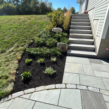 Bluestone Patio with Granite Steps