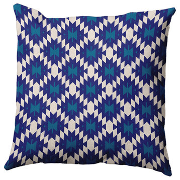 16" x 16" Geo Craze Decorative Throw Pillow, Autumn Blue