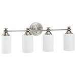 Craftmade Lighting - Craftmade Lighting 49804-BNK Dardyn - Four Light Bath Vanity - The Dardyn series combines straight line design wiDardyn Four Light Ba Brushed Polished Nic *UL Approved: YES Energy Star Qualified: n/a ADA Certified: n/a  *Number of Lights: Lamp: 4-*Wattage:100w A19 Medium Base bulb(s) *Bulb Included:No *Bulb Type:A19 Medium Base *Finish Type:Brushed Polished Nickel