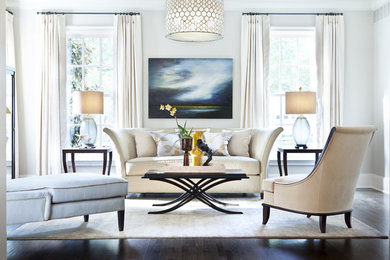 Trendy living room photo in Dallas