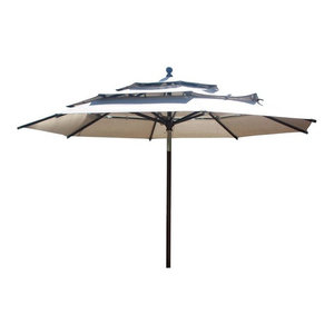 11 Round Market Umbrella Tilt Pulley Gateway Blush Sunbrella Cushion Contemporary Outdoor Umbrellas By Teak Deals