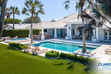 Inspiration for a coastal pool remodel in Jacksonville