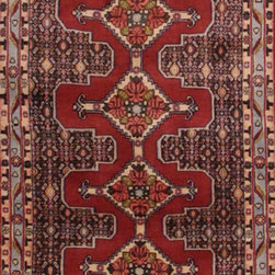 Persian Bijar runner 3'2 X 12'4 - Area Rugs