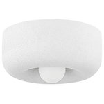 Mitzi - 1 Light Flush Mount, Aged Brass - A rounded, cloud-like form in Textured White ceramic brings both the tactile minimalism and chubby comfort trends close to the ceiling. The partially exposed bulb sits in a "pocket" at the center filling the space with a warm glow. This low-profile flush mount makes a chic, earthy statement overhead in bedrooms, hallways, and other ceilings throughout the home.