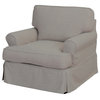 Horizon Slipcovered T-Cushion Chair, Light Gray