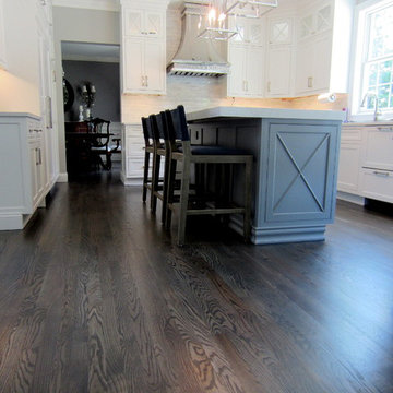 NESCONSET: RED OAK REFINISHED WITH DRIFTWOOD STAIN + 3 COATS TRAFFIC HD SATIN