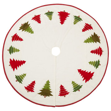 Holiday Cheer Embroidered Tree Skirt, Multi, 72"