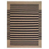 Hand Woven Flat Weave Kilim Wool Area Rug Contemporary Cream Charcoal