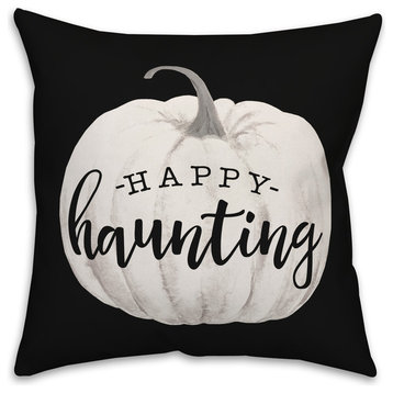 Happy Haunting Pumpkin 18"x18" Throw Pillow