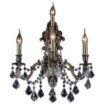 CWI Lighting - Brass 4 Light Wall Sconce With Antique Brass Finish - Bring a vintage charm to any room with ease through this wall light. The Brass 4 Light Wall Sconce in Antique Brass accurately depicts the look of an antique wall-mounted candelabra. With three gracefully curved arms and an elegant draping of faceted clear crystals, this fixture will dazzle anyone who notices it with lights of glorious past.  Feel confident with your purchase and rest assured. This fixture comes with a one year warranty against manufacturers defects to give you peace of mind that your product will be in perfect condition.