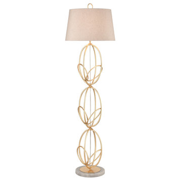 Morely 63" High 1-Light Floor Lamp, Gold Leaf