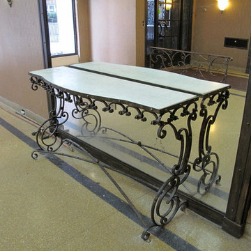 Mailbox and Iron Tables