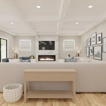 Traditional Living Room with Blue Accents