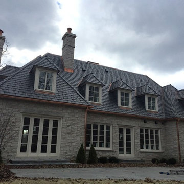 Slate Roof, Copper Gutters and Masonry - Lake Forest IL