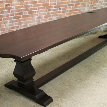 13' reclaimed oak trestle table