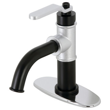 KSD2821KL Single-Handle Bathroom Faucet With Push Pop-Up, Matte Black/Chrome