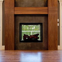 outdoor fireplace/ hot tub