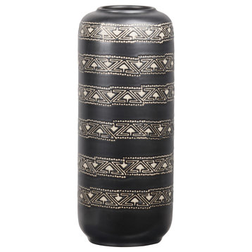 Stoneware Vase Coated Charcoal Black