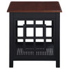 Oxford Accent Side Table With Black Finish Frame and Cherry Finish Top