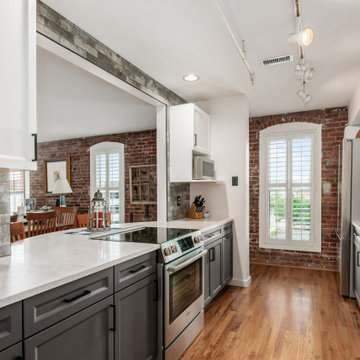 Galley Style Kitchen Remodel Done in Two-Tone Cabinets