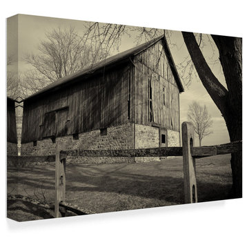 "Old Weathered Barn With Wooden Fence" by Anthony Paladino, Canvas Art