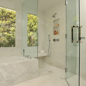Sleek White Master Bathroom