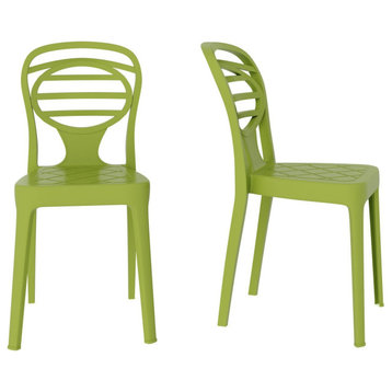 Kova Resin Patio Chair Set of Two, Green