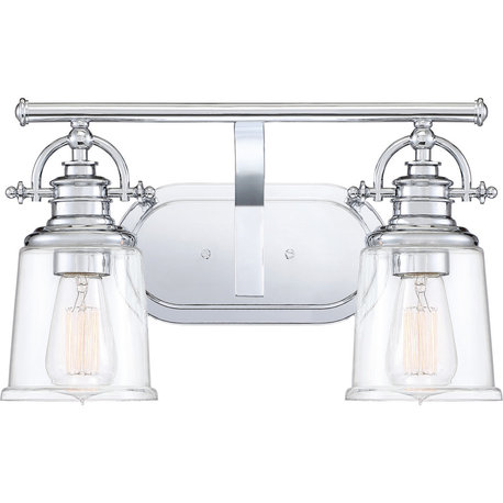 Quoizel GRT8602C Two Light Bath Fixture, Polished Chrome Finish