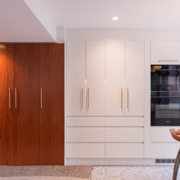 Kitchen with Built in Laundry and Window Seat