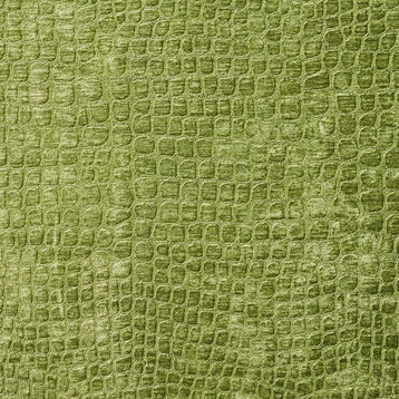 Lime Green Alligator Print Shiny Woven Velvet Upholstery Fabric By The Yard