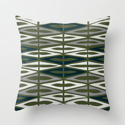 Jagged Check Deep Green Accent Throw Pillow - Decorative Pillows