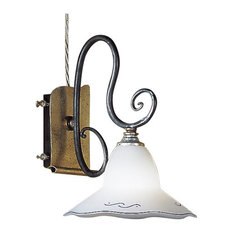 Country Line 1810 Wall Scone, Graphite And Silver, Satin Amber