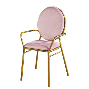 Minimalist Wrought Iron Light Luxury Backrest Chair, With Armrest
