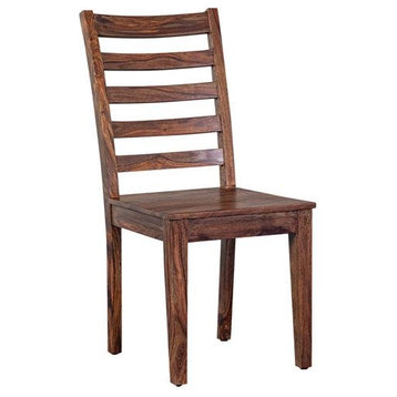 Hawthorne Collections Sonora Solid Sheesham Wood Dining Chair - Brown
