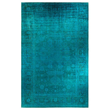 Overdyed, One-of-a-Kind Hand-Knotted Area Rug Blue, 11' 4" x 17' 6"