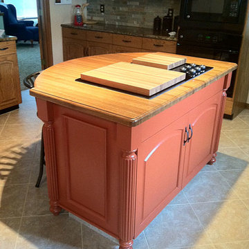 White Oak Island Top with Cooktop