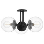 Mitzi by Hudson Valley Lighting - Meadow 3-Light Semi Flush, Old Bronze Finish, Clear Glass - Clear incandescent Bulbs (Not Included) inside clear globe shades make Meadow the clear choice anywhere you want to add bright, beautiful light. A flash of metal at the shade cap and Bulbs (Not Included) base gives the piece a splash of color.